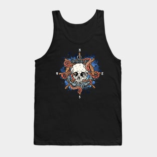 Pirate Boating Captain Compass Anchor Tank Top